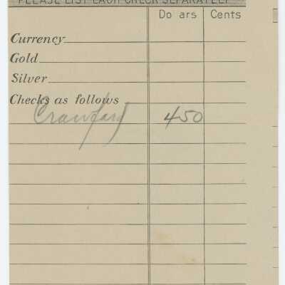 Palacios State Bank Receipt