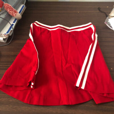 Red w/ White Stripes Cheerleader Skirt