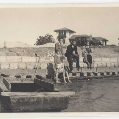 Family on Seawall