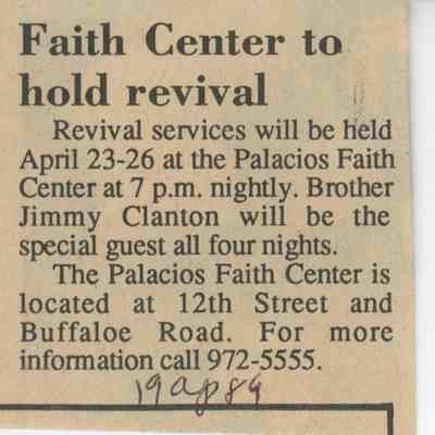 Faith Center to hold revival