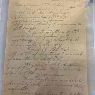 Letter Guy Houston to Reverend Mc Gehee 1944