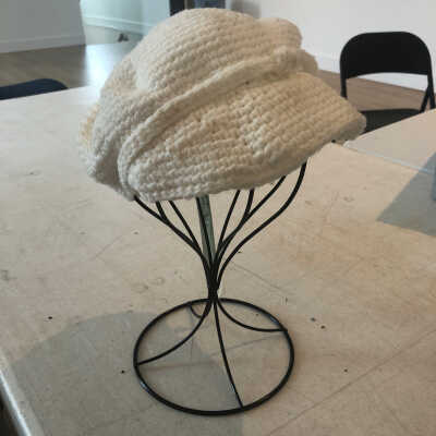 White Knit Wool Cap