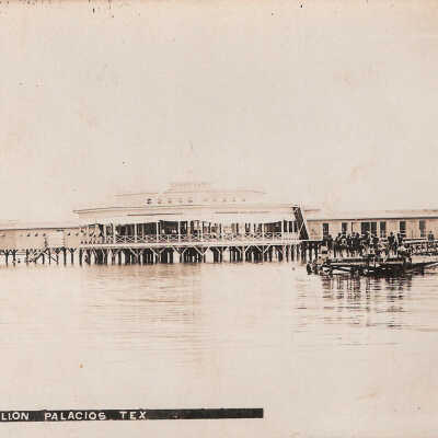 Pavilion, post card, view from bay side