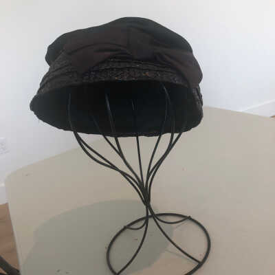 Dark Brown Straw Hat with a Bow