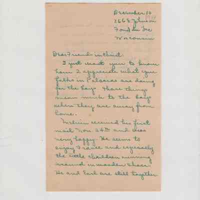 Letter Dorothy P. to Dr. and Mrs. McGehee, 10 Dec. 1944
