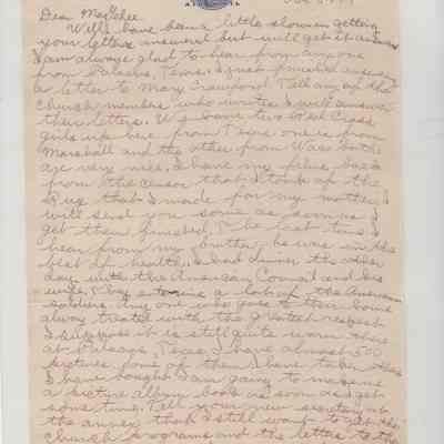 Letter Glenn to McGehee 7 Oct. 1944 on Air Mail paper