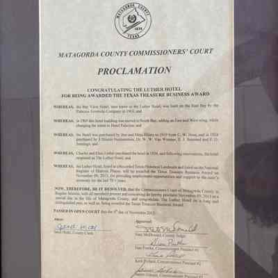 Matagorda County Commissioners' Court Proclamation