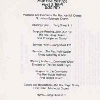 Easter Sunrise Service
