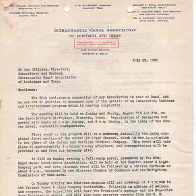 IntraCoastal Canal Association Letter