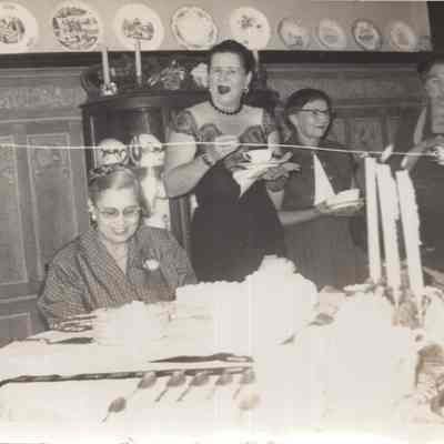 Elsie Luther at a dinner party