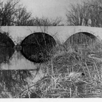 Sand Ridge Road Bridge of Aux Sable Creek, c1890
