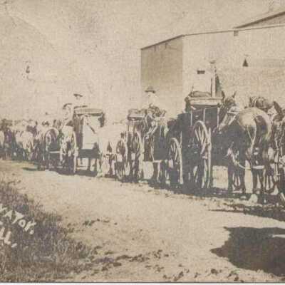 Farmers lined up at Grain Elevator