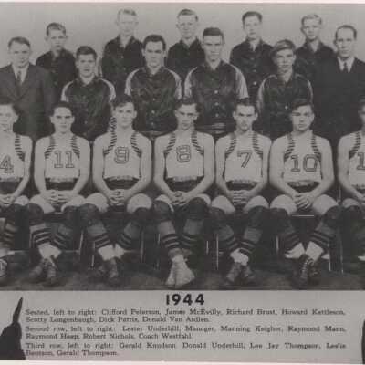 1944 Basketball Team from Yearbook