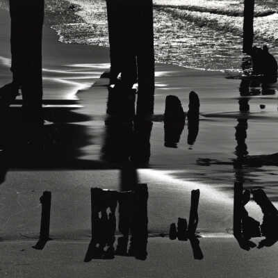 Water, Sand, Wood Beams