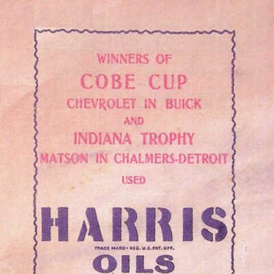 Dealer line card for Harris Oils, undated