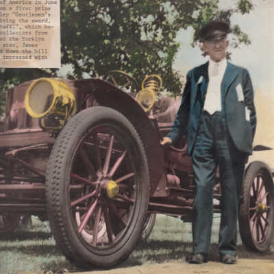 1951 AACA Meet - T Clarence Marshall with Stanley "Gentleman's Speedy Roadster" at Yorklyn Gun Club, DE