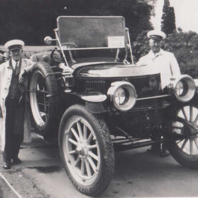 1951 Glidden Tour - T Clarence Marshall and Homer Kratz with the 1912 Stanley Touring Model 87