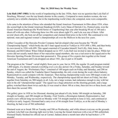 2014 05-14 Weekly News