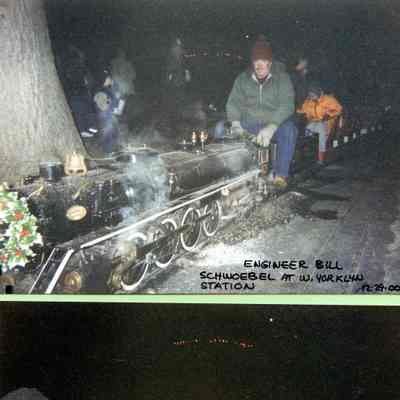 2000 - Engineer Bill Schwoebel at West Yorklyn Station at Old Fashioned Christmas