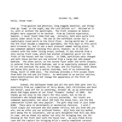 2005 10-31 Weekly News