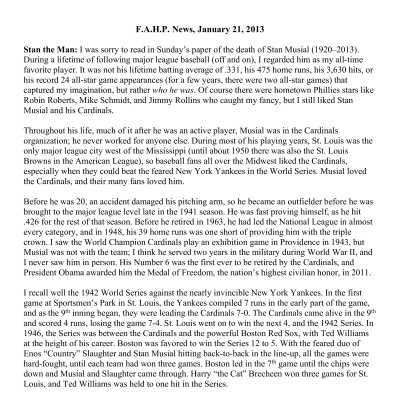 2013 01-21 Weekly News