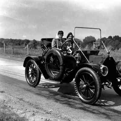 1949 Glidden Tour - William Johnson and passenger in a 1912 Buick