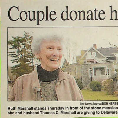 2003 article in The News Journal regarding Marshall donation to the State of Delaware