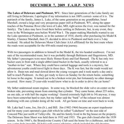 2009 12-07 Weekly News