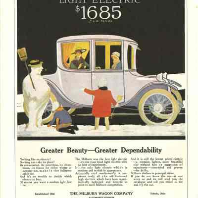 1917 advertisement for Milburn Electric Town Car