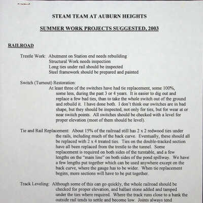 2003 - Steam Team projects list