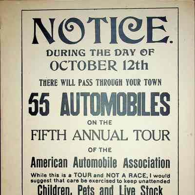 1908 Glidden Tour - tour-side signage