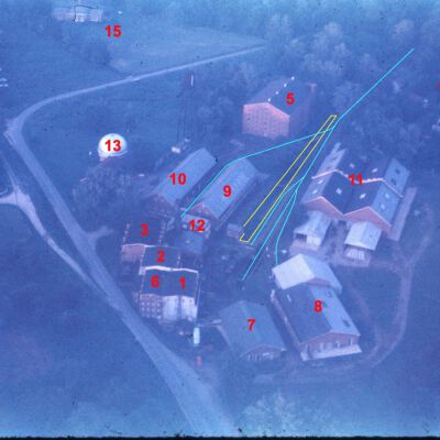Nelson Aerials - Garrett Snuff Mills at Yorklyn, DE (color corrected and annotated)