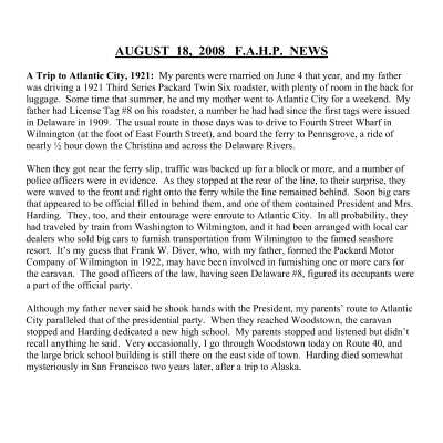 2008 08-18 Weekly News