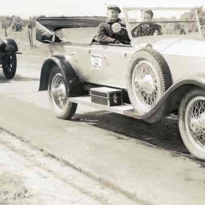 1949 Glidden Tour - Charles Sawyer and passenger in a 1923 Rolls Royce