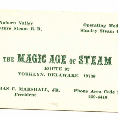 Magic Age of Steam business card