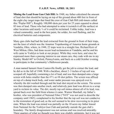 2011 04-18 Weekly News