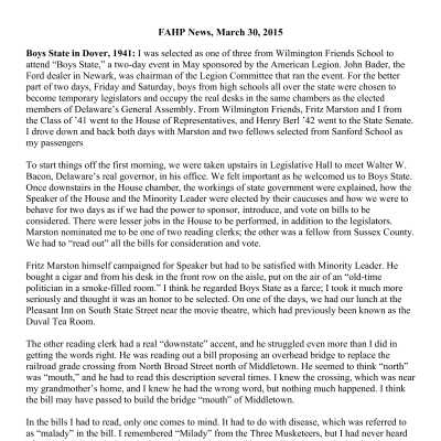 2015 03-30 Weekly News