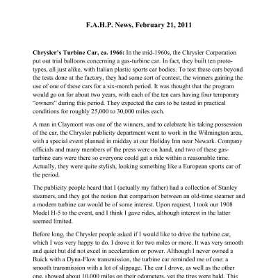2011 02-21 Weekly News