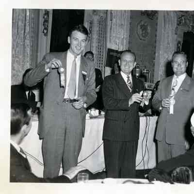 1949 Glidden Tour - awards ceremony with W. P. Snyder, A. C. Baker and Curtis Baker