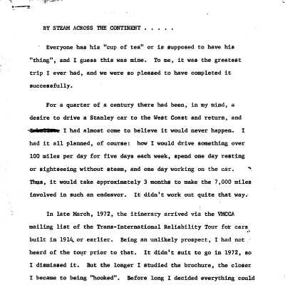 Post tour summary written by Thomas C. Marshall, Jr.