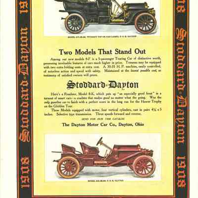 1908 advertisement for Stoddard-Dayton