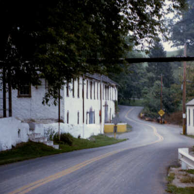 NVF Mill (former Marshall Paper Mill) looking eastward on Benge Road, 1986