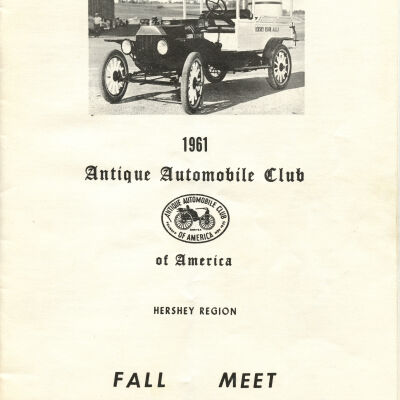 1961 Car Meet list of entries cover