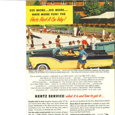 Hertz Rent A Car advertisement in National Geographic