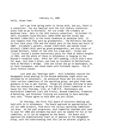 2005 02-21 Weekly News