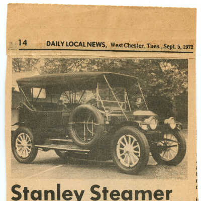 Stanley Steamer Tour West Chester News, Sept 5, 1972