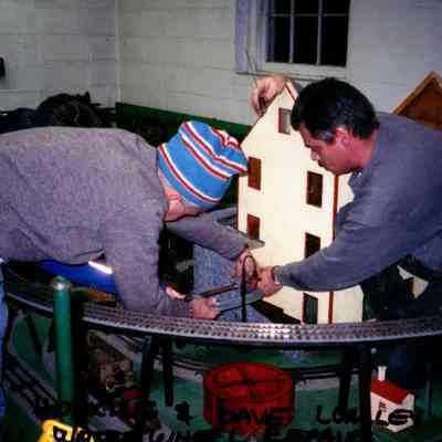 2000 - Mark Hopkins and Dave Lomley decorating for Old Fashioned Christmas