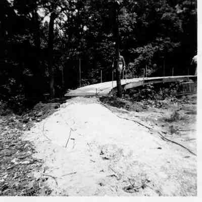 Preparation of right-of-way near the trestle, 1960