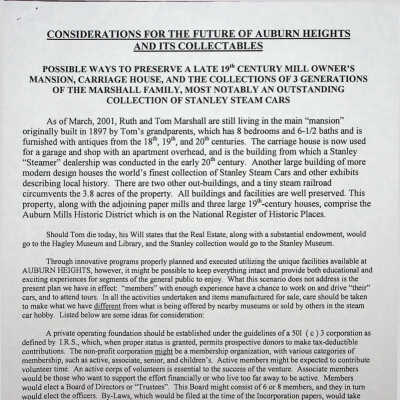 2001 - planning for the future of Auburn Heights