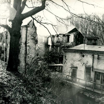 Crowell Tape Mill after fire, 1964